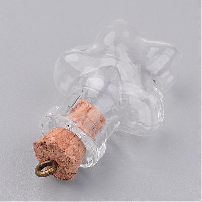 Glass Bottle Pendants PALLOY-JF00247-1