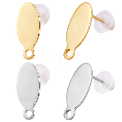 32Pcs 2 Colors 304 Stainless Steel Stud Earring Findings STAS-BBC0008-92-1