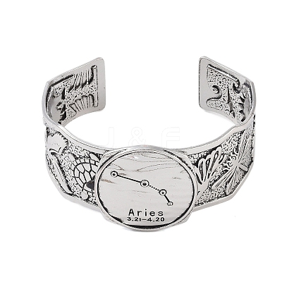 Constellation Alloy Open Cuff Bangles for Women Men BJEW-C064-01AS-04-1