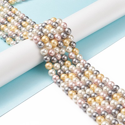 Shell Pearl Bead Strands BSHE-L017-17-1