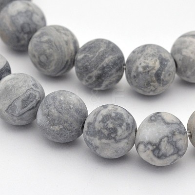 Natural Map Stone/Polychrome Jasper/Picasso Stone/Picasso Jasper Beads Strands X-G-D657-6mm-1