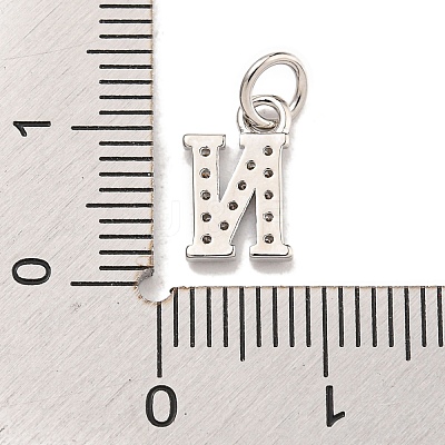 Initial Letter Brass with Cubic Zirconia Charms KK-Q814-26N-P-1