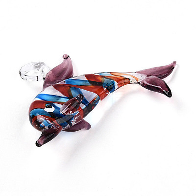 Handmade Lampwork Big Pendants LAMP-T023-14B-1