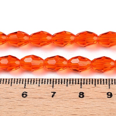 Transparent Glass Beads Strands EGLA-A037-T6x8mm-D09-1