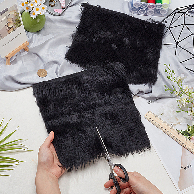 Faux Rabbit Fur Polyester Fabric DIY-WH0504-258G-1