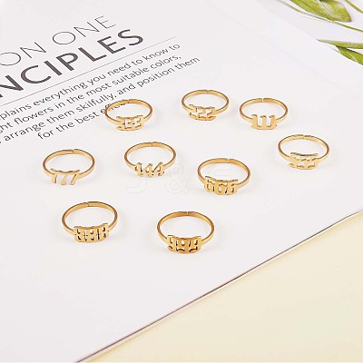 Number Pendant Necklace & Open Cuff Ring JX196A-1
