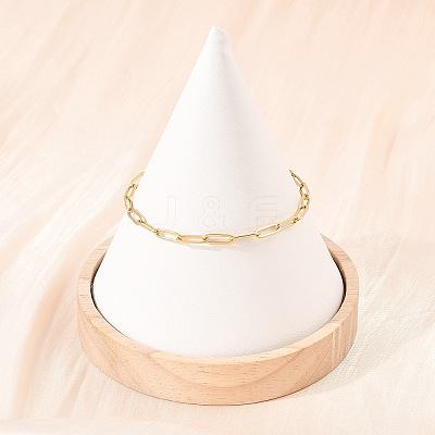 201 Stainless Steel Paperclip Chains Bracelets for Women BJEW-G767-01E-G-1