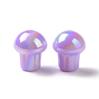 UV Plating Rainbow Iridescent Opaque Acrylic Beads OACR-C010-07A-1