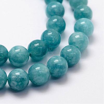 Natural White Jade Imitation Amazonite Beads Strands G-F364-16-6mm-1