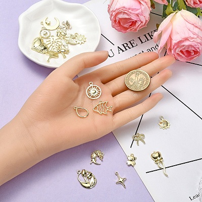 40Pcs 20 Styles Rack Plating Alloy Pendants FIND-YW0004-85-1
