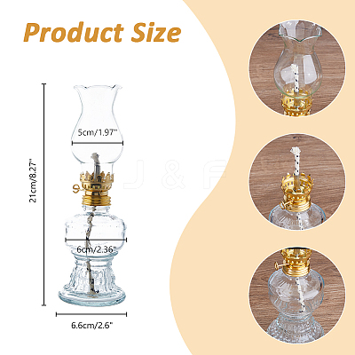 Transparent Glass Lamp Shade Kerosene Lamp LS-AJEW-WH0314-457B-1