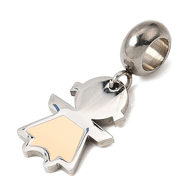 304 Stainless Steel European Dangle Charms STAS-O097-03B-1