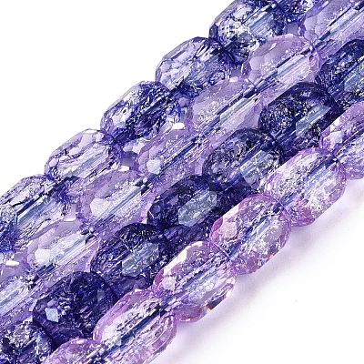 Transparent Crackle Glass Beads Strands GLAA-Q108-04A-07-1