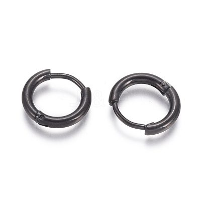 304 Stainless Steel Huggie Hoop Earrings EJEW-F111A-13mm-B-1
