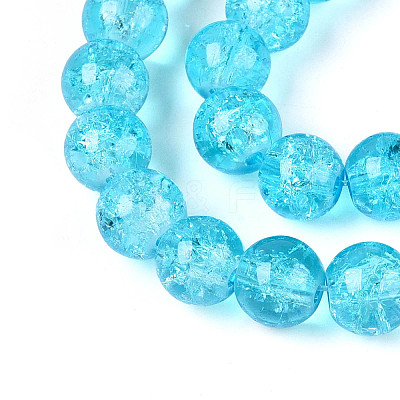 Spray Painted Crackle Transparent Glass Beads Strands CCG-Q001-8mm-06-A-1
