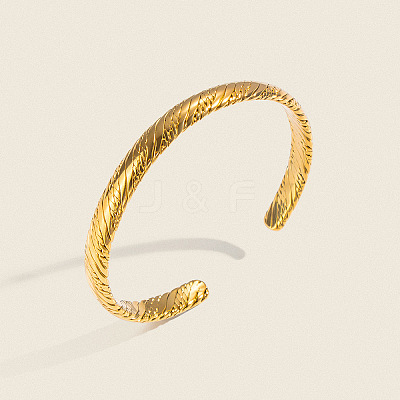 7.6MM 304 Stainless Steel Vintage Crinkled Thin Ppen Cuff Bangles for Women DW7125-1