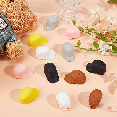 Mini Plastic Peaked Cap for Doll FIND-WH0152-862-1