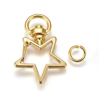 Zinc Alloy Swivel Lobster Clasps PALLOY-WH0041-01B-1