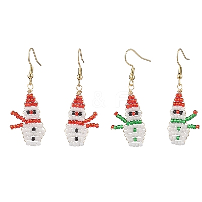 2 Pairs TOHO Round Seed Beads Dangle Earrings EJEW-MZ00566-1