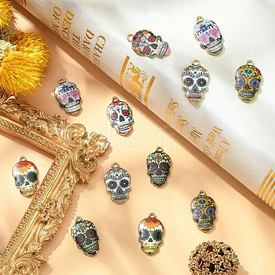 Alloy Enamel Pendants ENAM-CJ0001-37-1