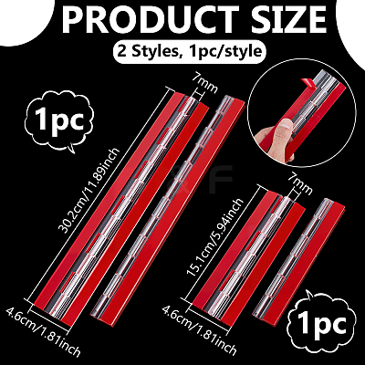 2Pcs 2 Styles Acrylic & Stainless Steel Self Adhesive Hinge FIND-BC0014-37-1