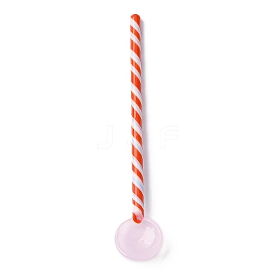 Handmade Glass Stripe Spoons AJEW-A067-02-1