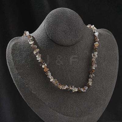 Natural Supper 7 Rutilated Quartz Chip Beaded Necklaces for Men Women NJEW-G159-01V-1