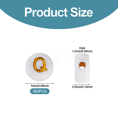 500Pcs Plating Acrylic Beads PACR-TADJ0001-01Q-1