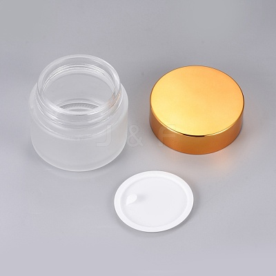 Frosted Glass Cosmetics Cream Jar AJEW-WH0096-14-1