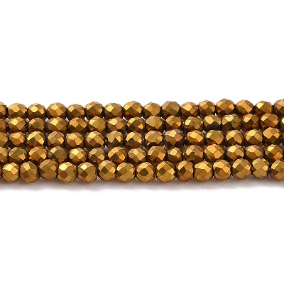 Electroplate Glass Beads Strands GLAA-H021-01A-FP04-1