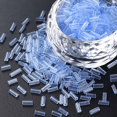 Transparent Glass Bugle Beads SEED-N005-001-C08-1