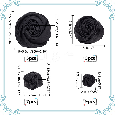 26Pcs 4 Style Satin Cloth Ornament Accessories FIND-WR0011-22B-1
