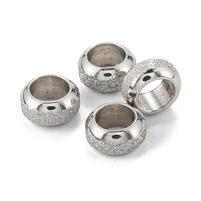 Non-Tarnish Frosted 201 Stainless Steel European Beads X-STAS-B020-13P-1