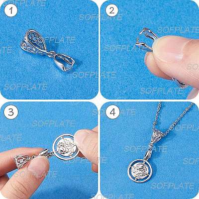 30Pcs Filigree Rack Plating Brass Pendant Pinch Bails KK-SP0002-02-1