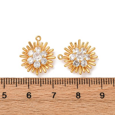 Brass Micro Pave Cubic Zirconia Pendants X1-KK-K382-38G-1