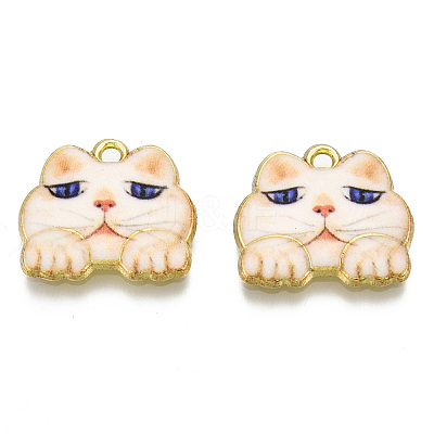 Rack Plating Printed Alloy Pendants LS-ENAM-N055-177D-1