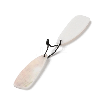 2Pcs Natural White Shell Pendants SHEL-A005-02E-1