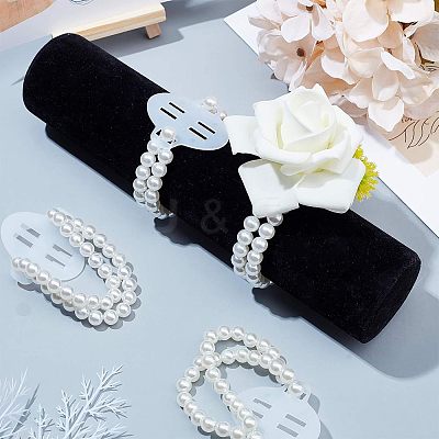 Plastic Imitation Pearl Stretch Bracelets FIND-NB0001-22-1