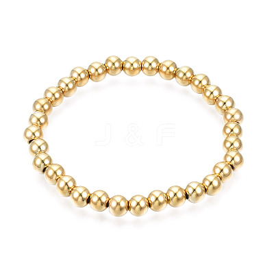 201 Stainless Steel Round Beaded Stretch Bracelet for Men Women BJEW-N017-163B-02-1