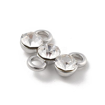 Brass Micro Pave Clear Cubic Zirconia Chandelier Components Link KK-D283-11P-1