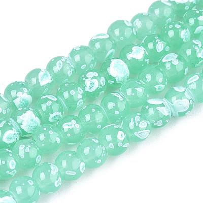Baking Paint Glass Beads Strands DGLA-N015-4mm-07-1