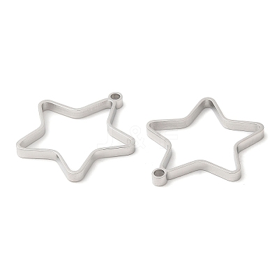 Non-Tarnish 304 Stainless Steel Open Back Bezel Star Pendants LS-STAS-Z040-01P-1