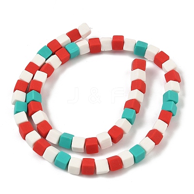 Christmas Handmade Polymer Clay Beads Strands CLAY-F006-01C-1