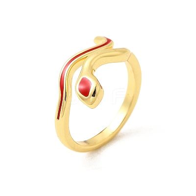 Brass Enamel Cuff Rings for Women RJEW-F188-04G-02-1