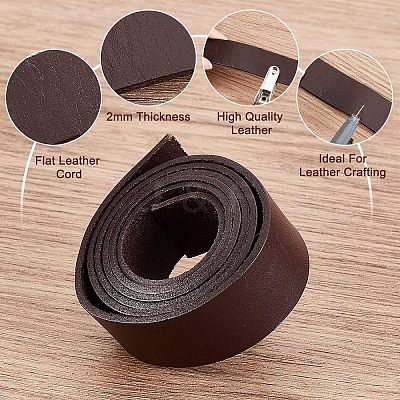 2Pcs 2 Colors Flat Leather Jewelry Cords WL-OC0001-03-1