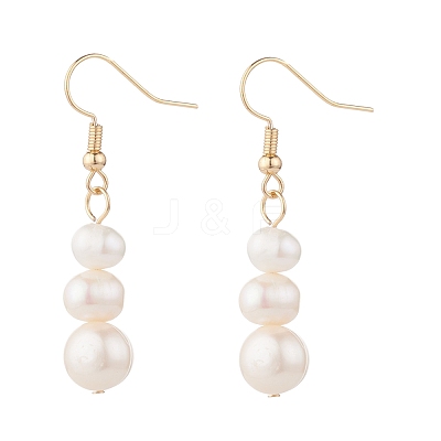 Natural Pearl Beads Dangle Earrings for Women EJEW-JE04755-1