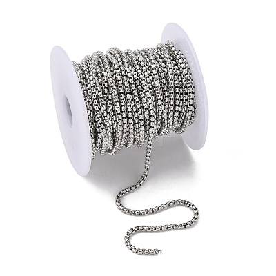 Tarnish Resistant 304 Stainless Steel Box Chains CHS-K001-37B-1