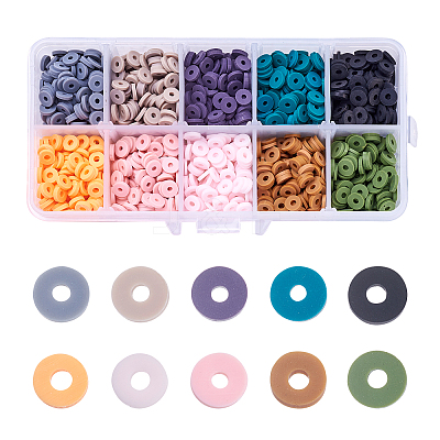 2100Pcs 10 Colors Handmade Polymer Clay Beads CLAY-BT0001-04-1