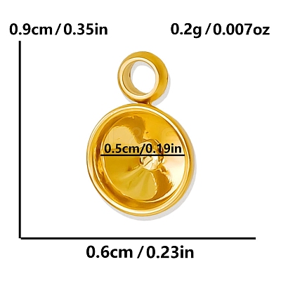 304 Stainless Steel Pendant Cabochon Settings PW-WG002AB-08-1