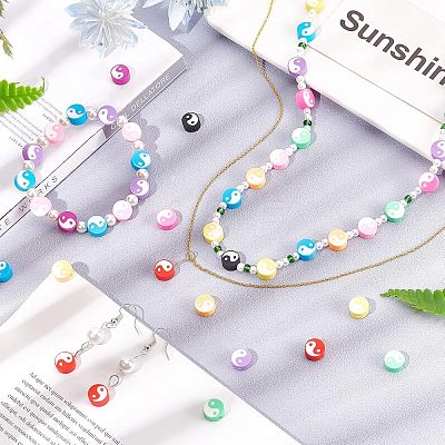 Handmade Polymer Clay Beads Strand CLAY-NB0001-34-1